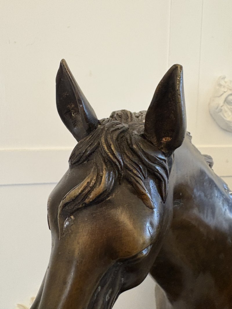 Large Antique Bronze Study of a Nude Male on Horseback - Image 11